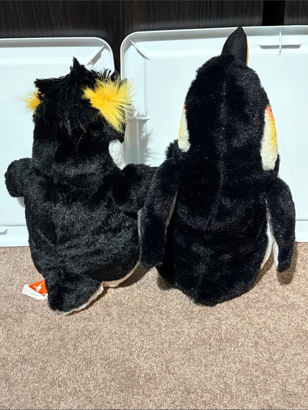 Plush Penguin pair - Black, White & Orange - Picture 3 of 5